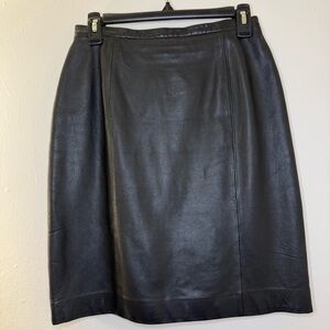 Lauren Ralph Lauren Vintage Black Leather Skirt – Size 6